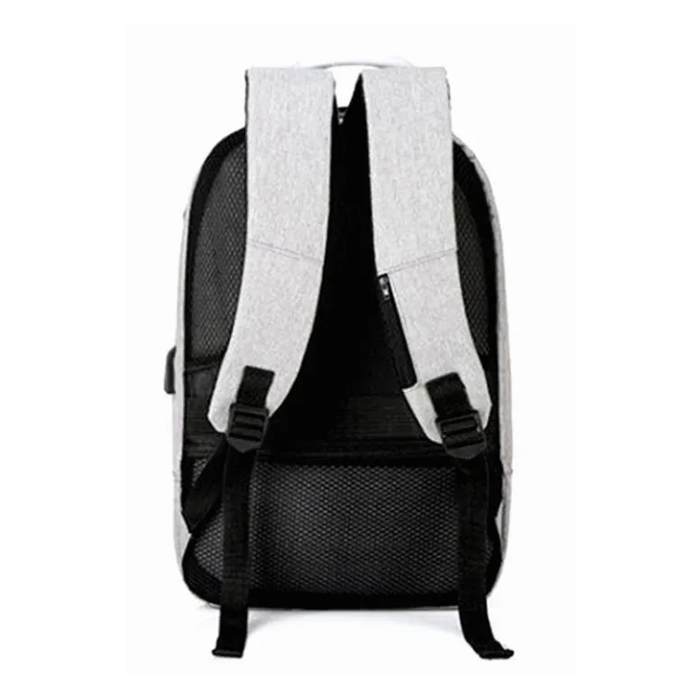 16 inch Men Password Lock Backpack Business Casual Anti-Theft Computer Bag With External USB Port(Light Gray)