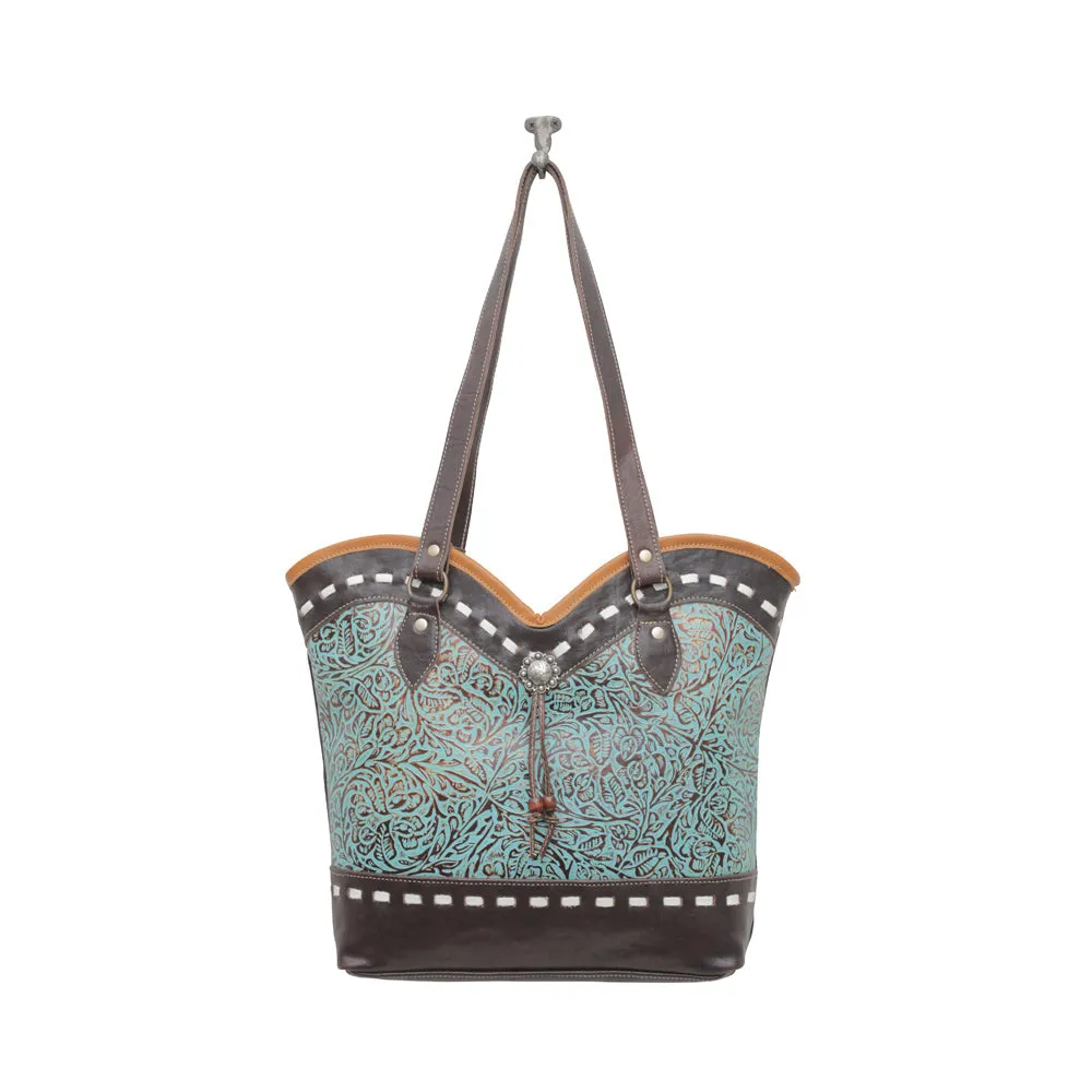 Astral Blue Leather & Hairon Bag