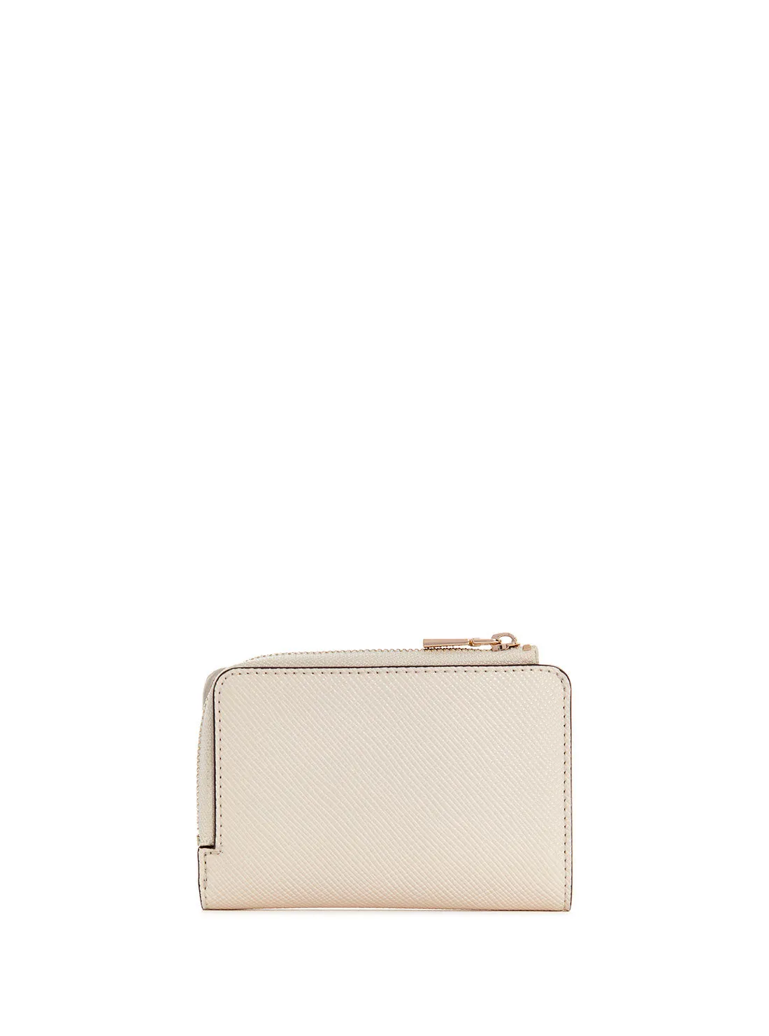 Beige Laurel Zip Card Case