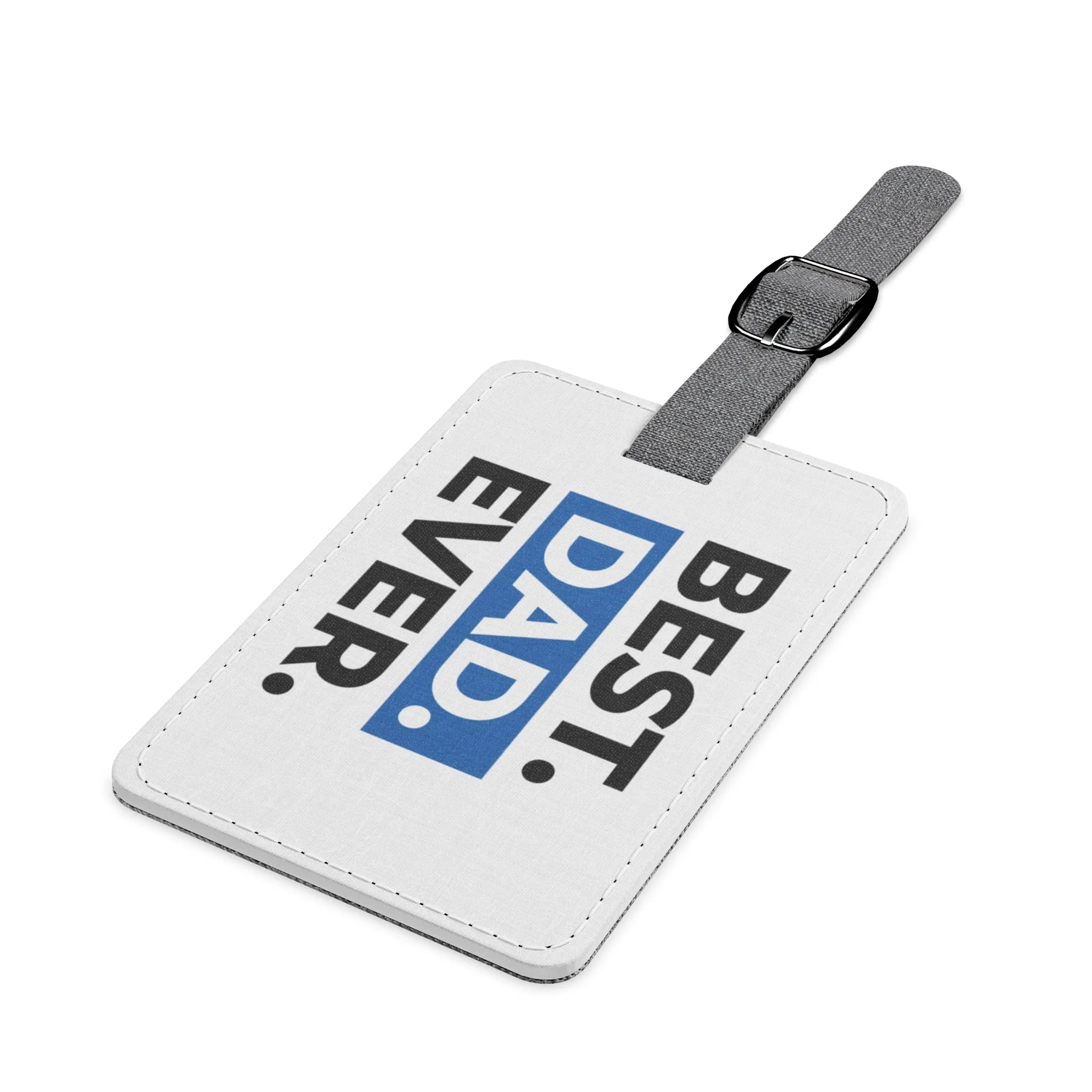 Best Dad Ever Saffiano Polyester Luggage Tag, Rectangle