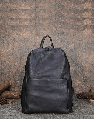 Best Minimalist Brown Leather Rucksack Womens Vintage School Backpacks Leather Backpack Purse