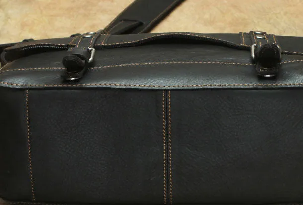 Black Cool Leather Messenger Bag Handbag Shoulder Bag For Men