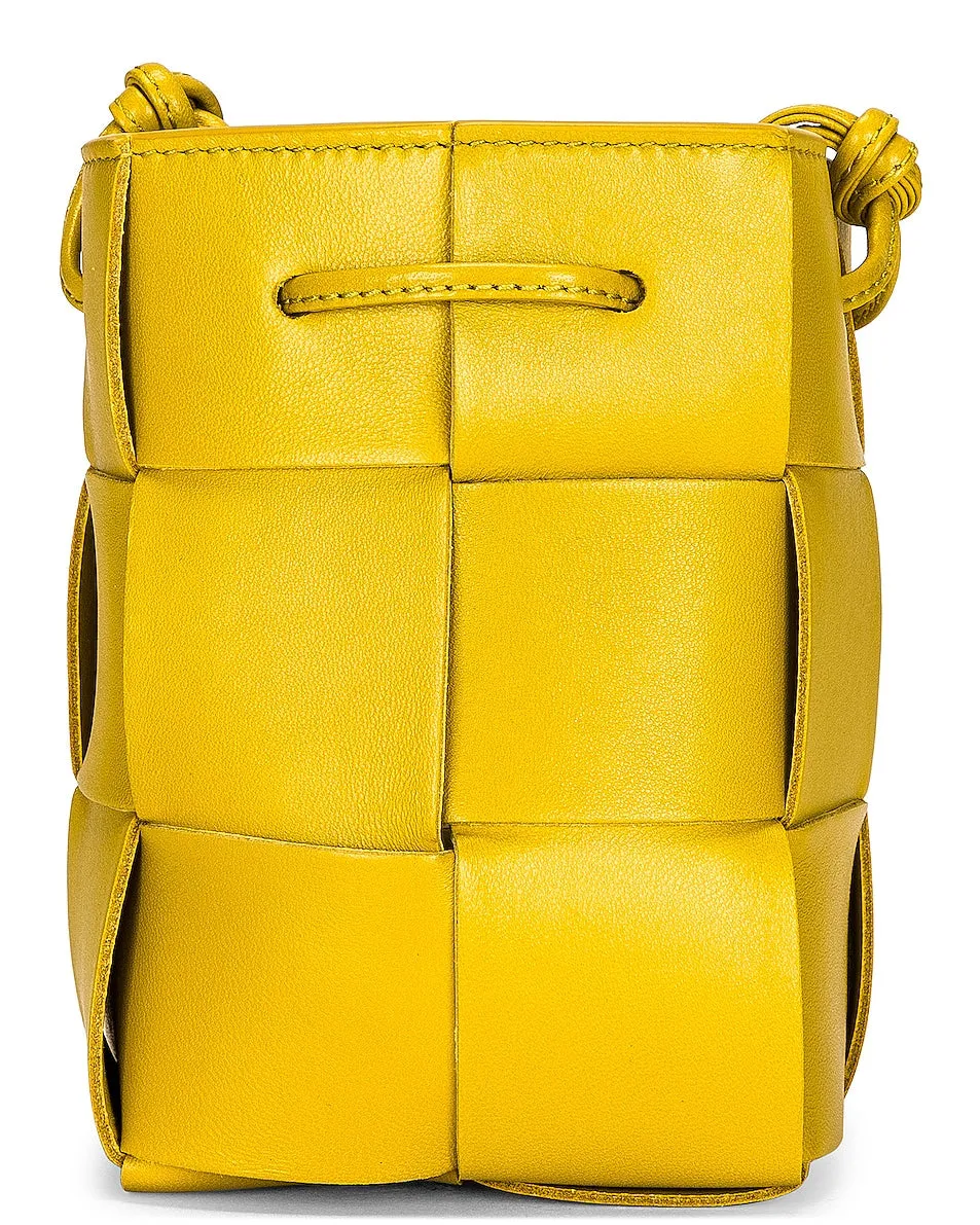 Bottega Veneta Mini Cassette Bucket in Pollen & Gold