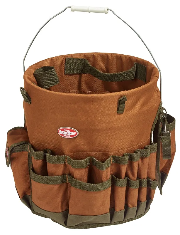 Bucket Boss 10030 Bucketeer, 11 in W, 11 in D, 11 in H, 30-Pocket, Polyester, Brown :EA: QUANTITY: 1