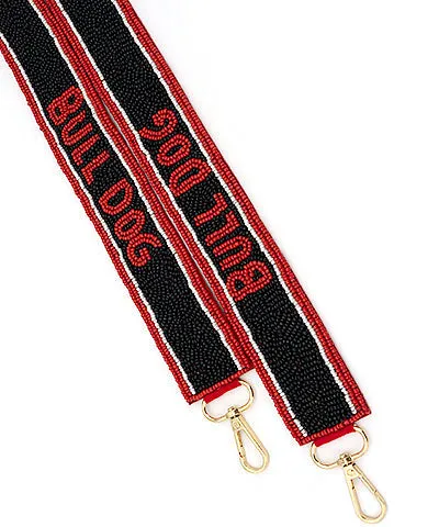 Bulldog Beaded Bag Strap