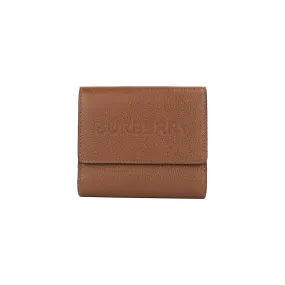 Burberry Luna Tan Grained Leather Small Coin Pouch Snap Wallet