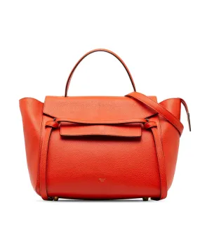 Celine Small Belt Bag in Red Grained Calfskin Leather