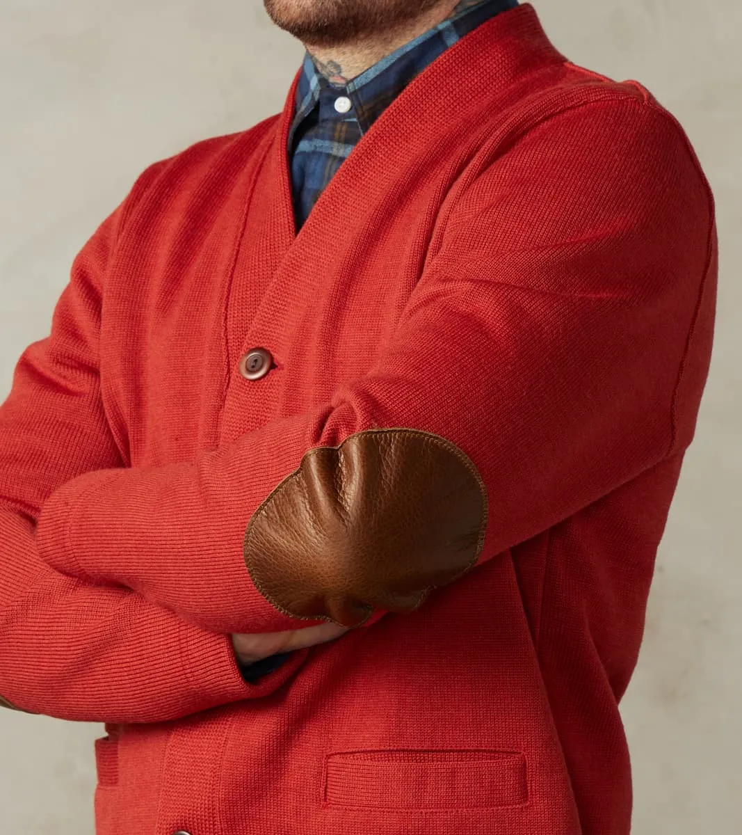 Collegiate Cardigan - Forster Red/Luggage