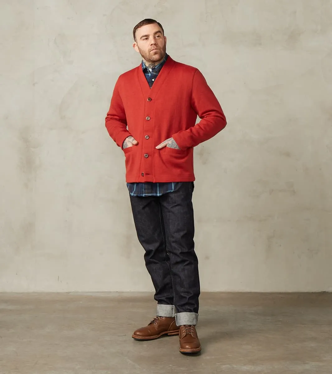 Collegiate Cardigan - Forster Red/Luggage