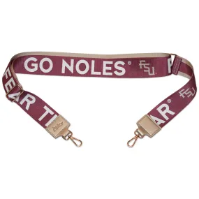 Desden Stacked FSU Fear The Spear/Florida State Design 2" Wide Purse Strap - Garnet/Gold