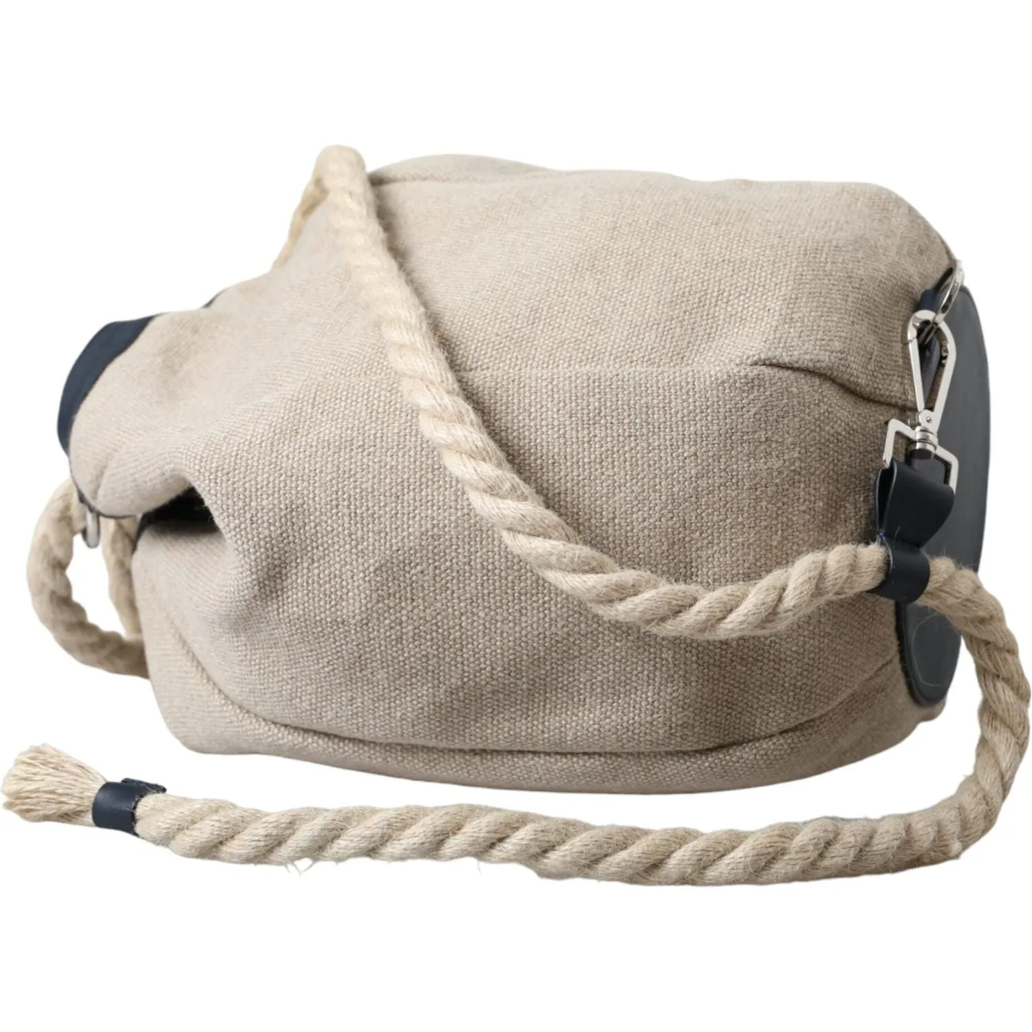 Dolce & Gabbana Beige Canvas Fabric Bucket Sack Pouch Purse Bag