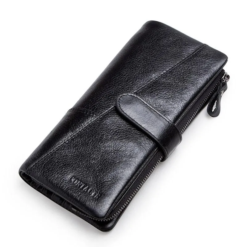 Fashionable Ladies' Genuine Leather Wallet For Coin Cell Phone Card