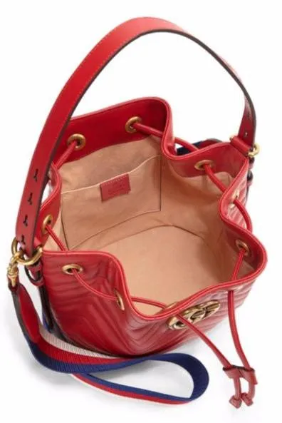 GG Marmont Quilted Leather Bucket Bag - White or Red