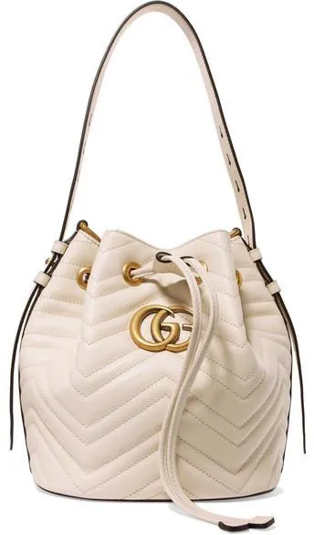 GG Marmont Quilted Leather Bucket Bag - White or Red