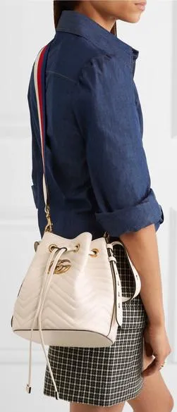 GG Marmont Quilted Leather Bucket Bag - White or Red