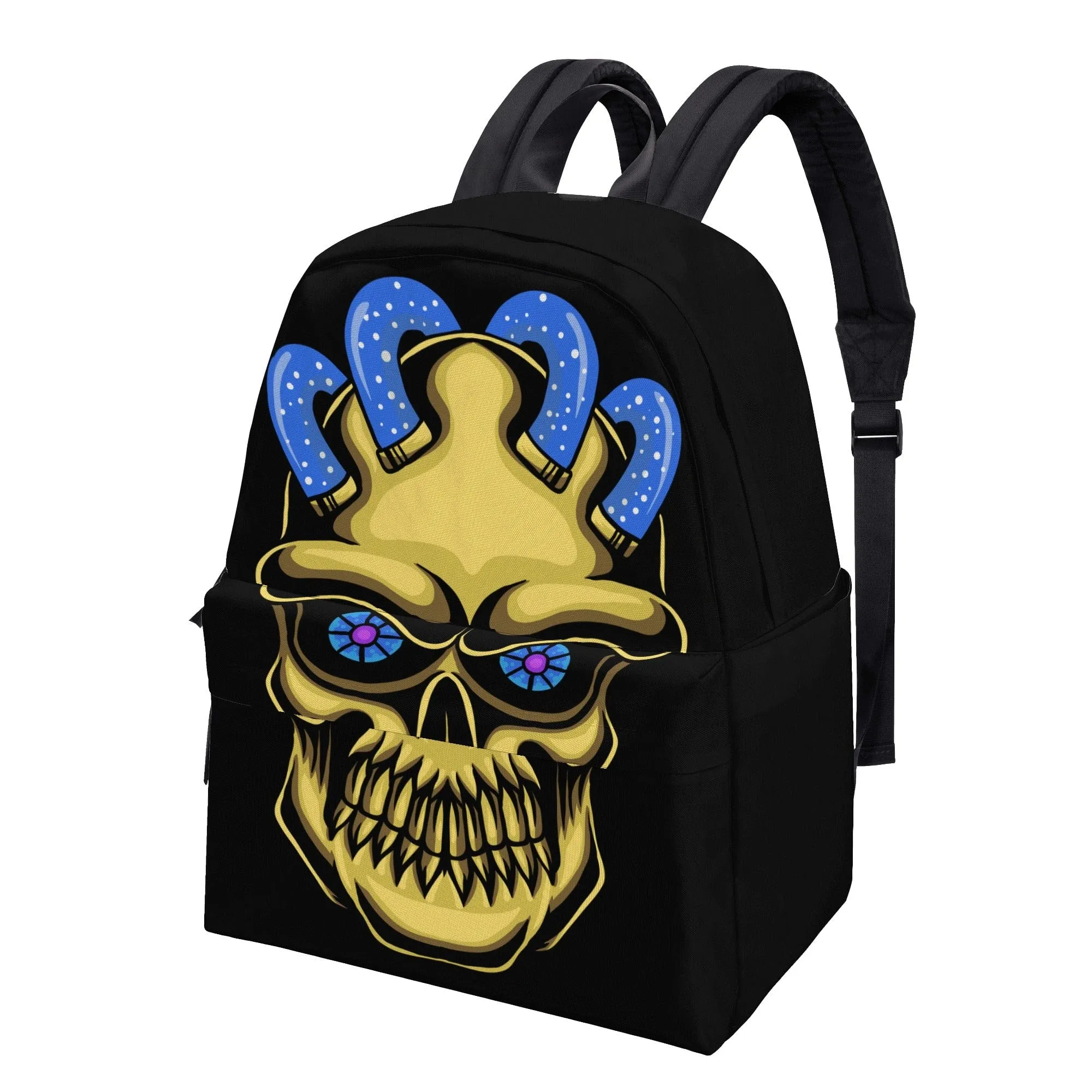 Gold Skull Blue Eyes Cotton Backpack