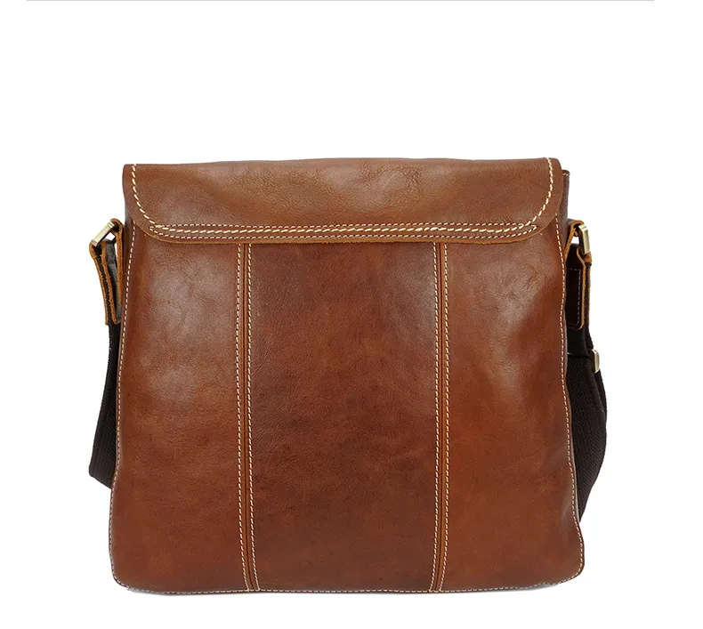 Handmade Oil Wax Leather Crossbody Men's Bag 8069