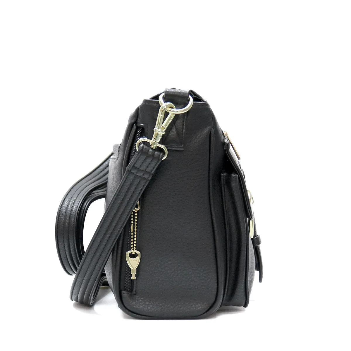 Hot Leathers PUA1176 Black Vegan Leather Concealed Carry Purse with Ambidextrous Design