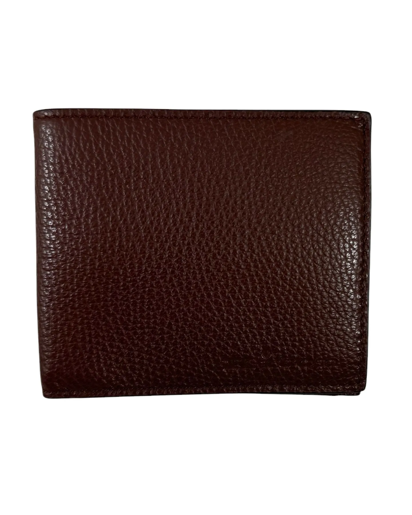 Kiton Wallet - Brown Grain Leather Men Wallet Bifold With Coin Pocket SALE