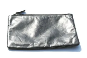 Leather zip envelope - black