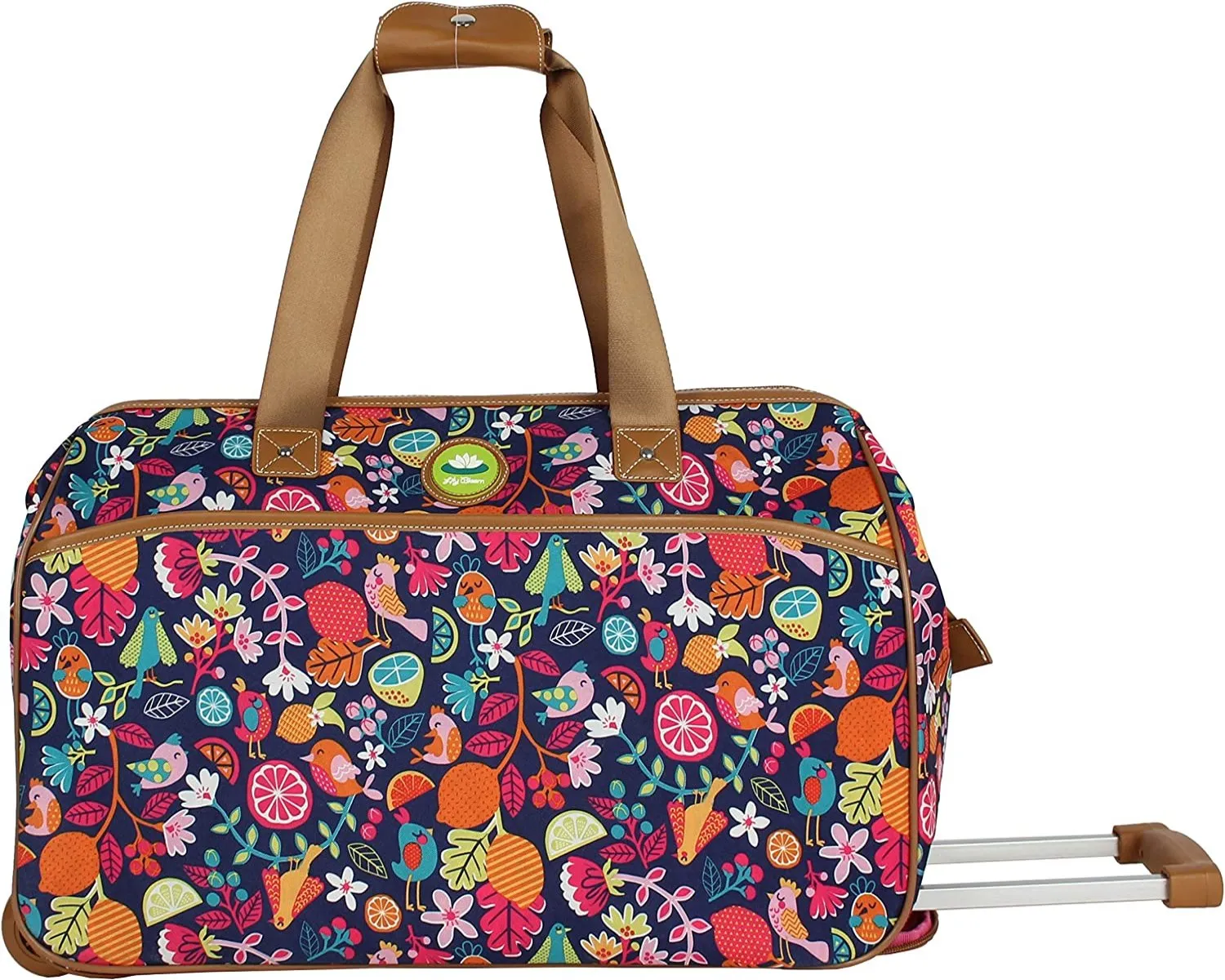 Lily Bloom Luggage Designer Pattern Suitcase Wheeled Duffel Carry On Bag 22in