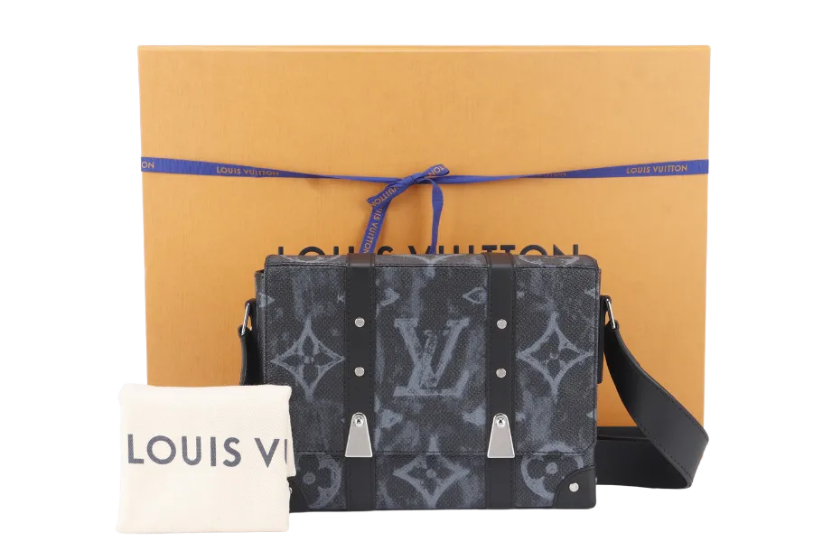 LOUIS VUITTON TRUNK MESSENGER (M57271) MONOGRAM PASTEL NOIR CANVAS WITH DUST COVER AND BOX