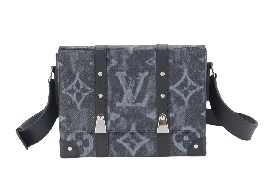 LOUIS VUITTON TRUNK MESSENGER (M57271) MONOGRAM PASTEL NOIR CANVAS WITH DUST COVER AND BOX