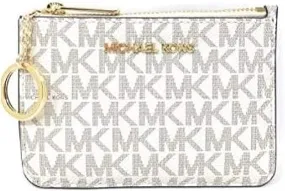 Michael Kors Jet Set Travel Small Top Zip Coin With ID Holder Wallet, Brown, Gray