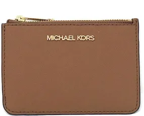 Michael Kors Jet Set Travel Small Top Zip Coin With ID Holder Wallet, Brown