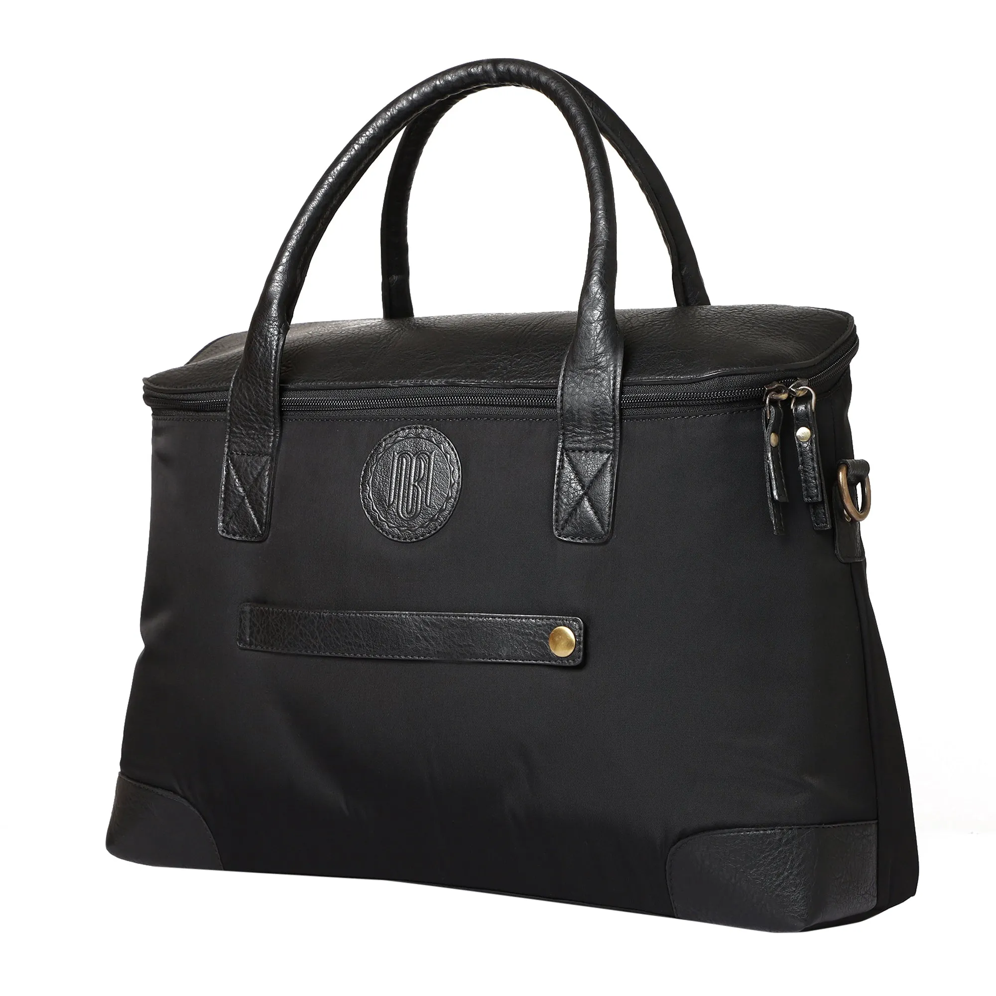 Mona B Unisex Messenger | Small Overnighter Bag for upto 14" Laptop/Mac Book/Tablet with Stylish Design: Ohio Black