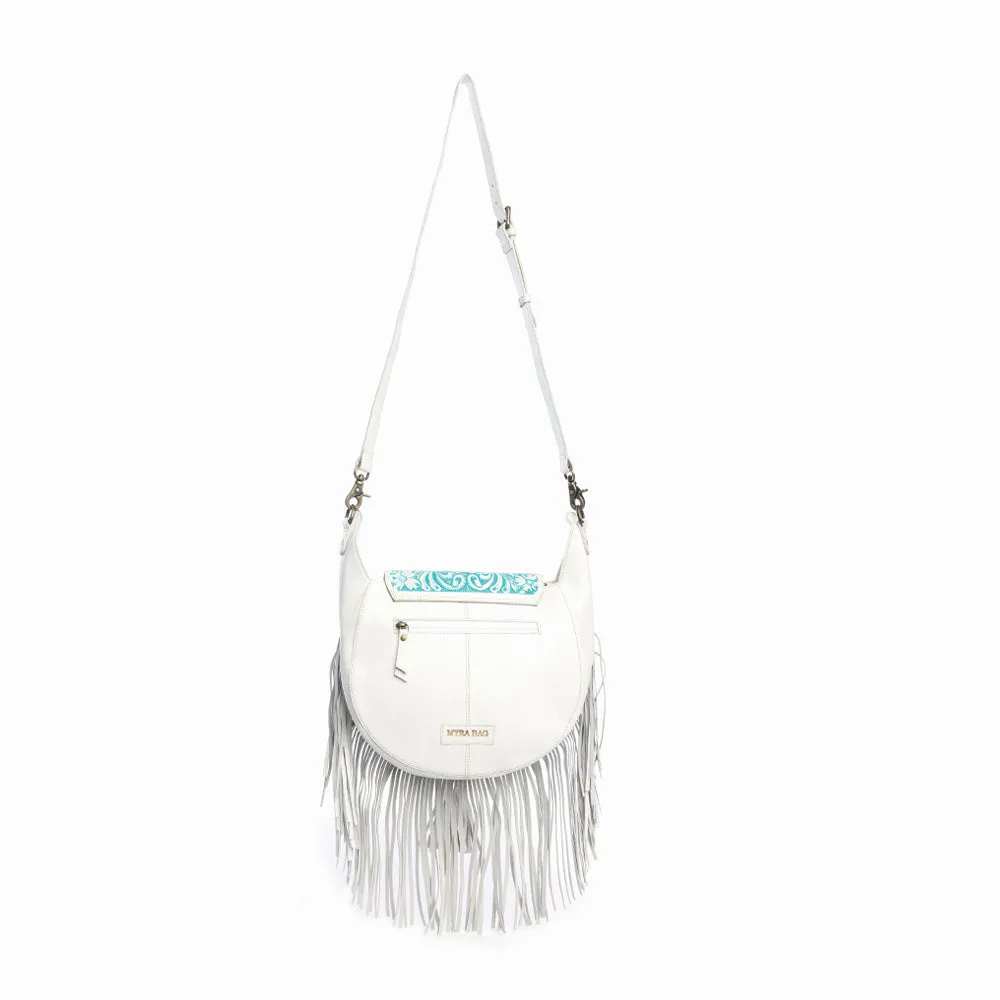 Moonwood Hand-Tooled Bag in White