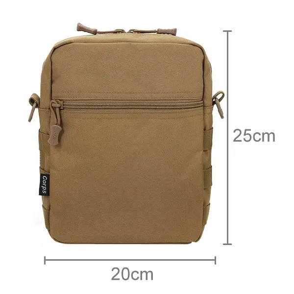 Multi-function Waterproof High Density Strong Nylon Fabric Shoulder Bag(Khaki)