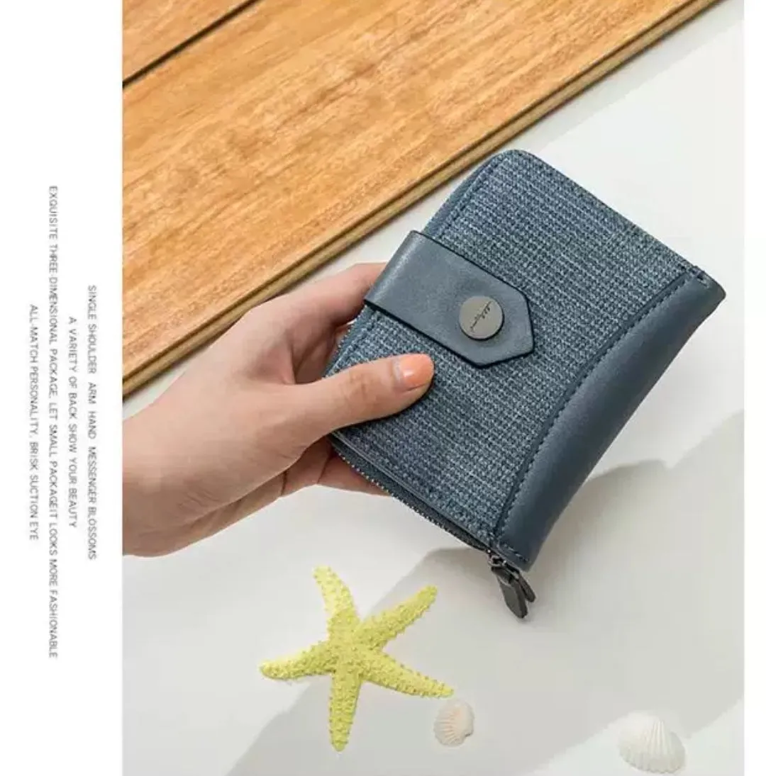 Multifunction Short Ladies Wallet Leather Coin Zipper