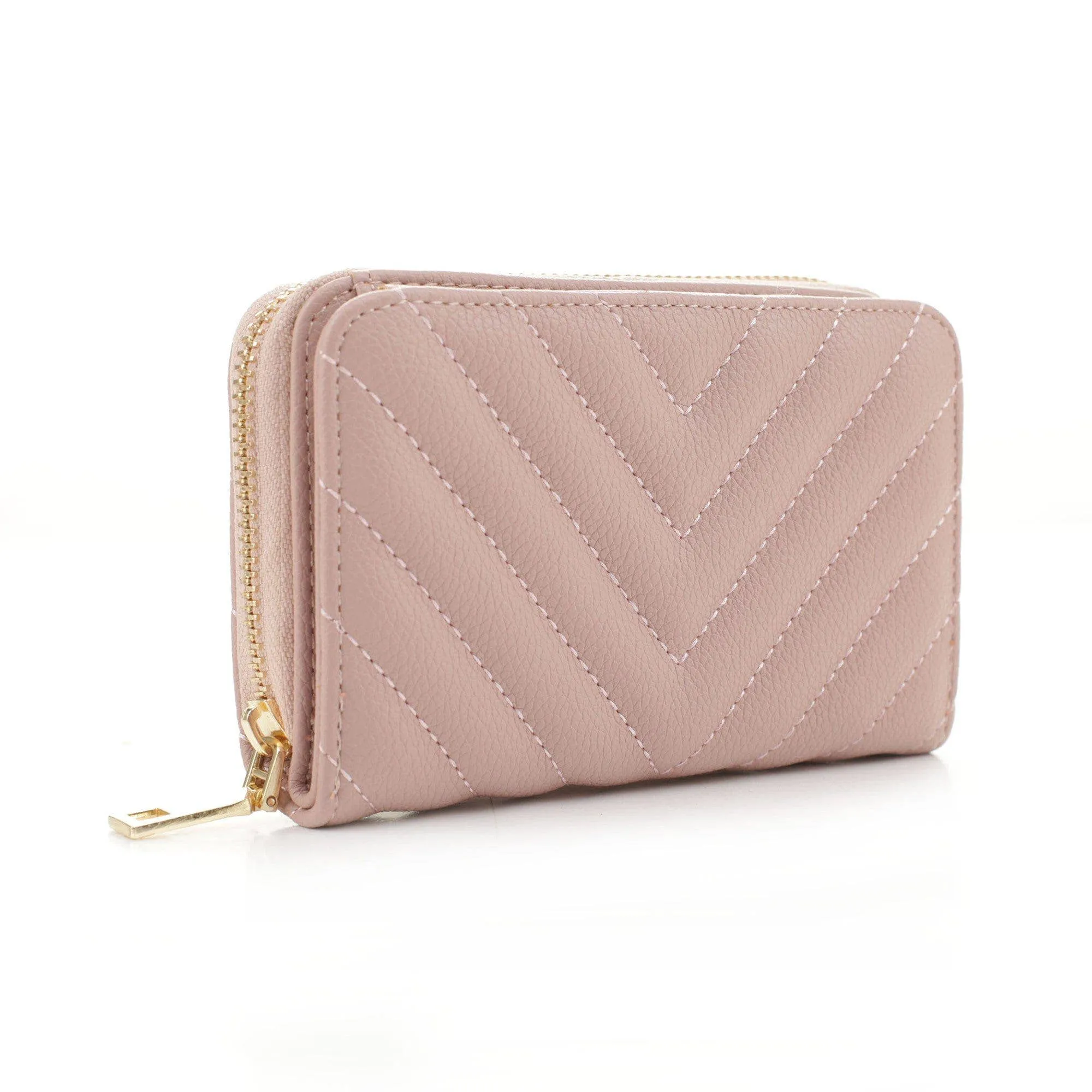 Nyla Chevron Quilted Zip Wallet