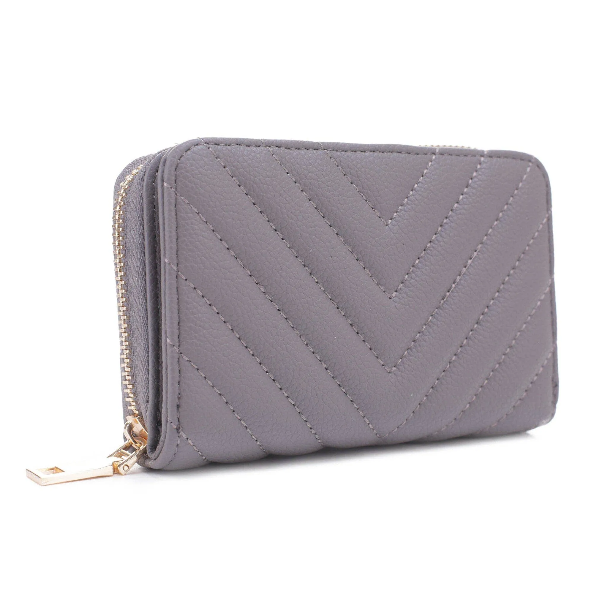 Nyla Chevron Quilted Zip Wallet