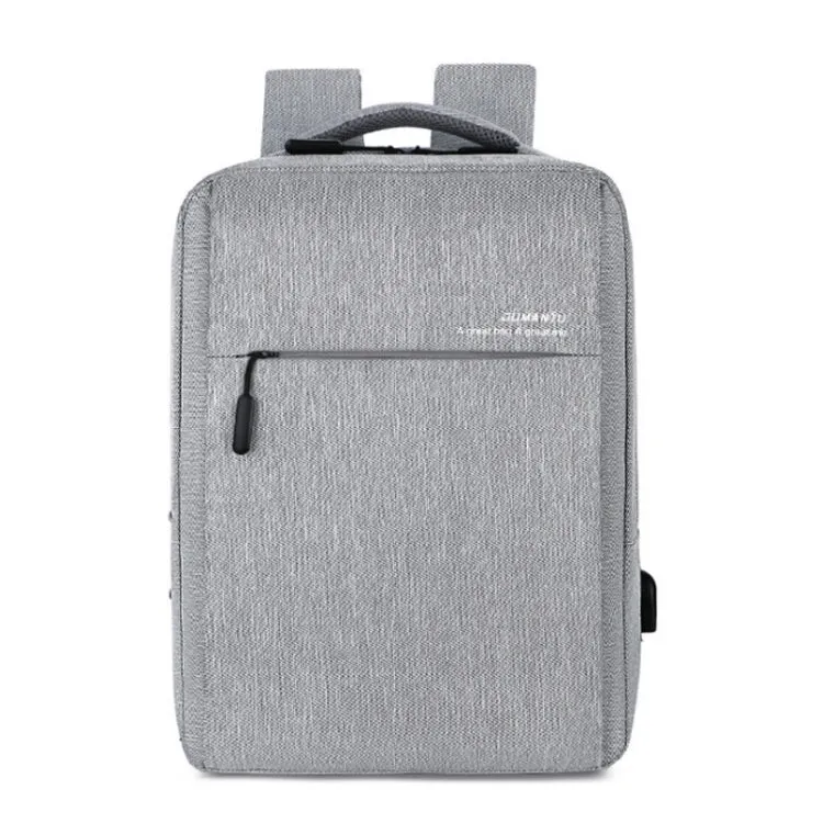 OUMANTU 9002A Business Laptop Bag Men Casual Backpack with External USB Port(Light Grey)