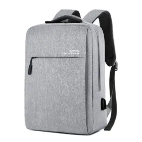 OUMANTU 9002A Business Laptop Bag Men Casual Backpack with External USB Port(Light Grey)