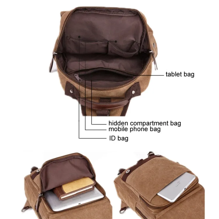 Outdoor Travel Messenger Canvas Chest Bag, Color: Brown Backpack