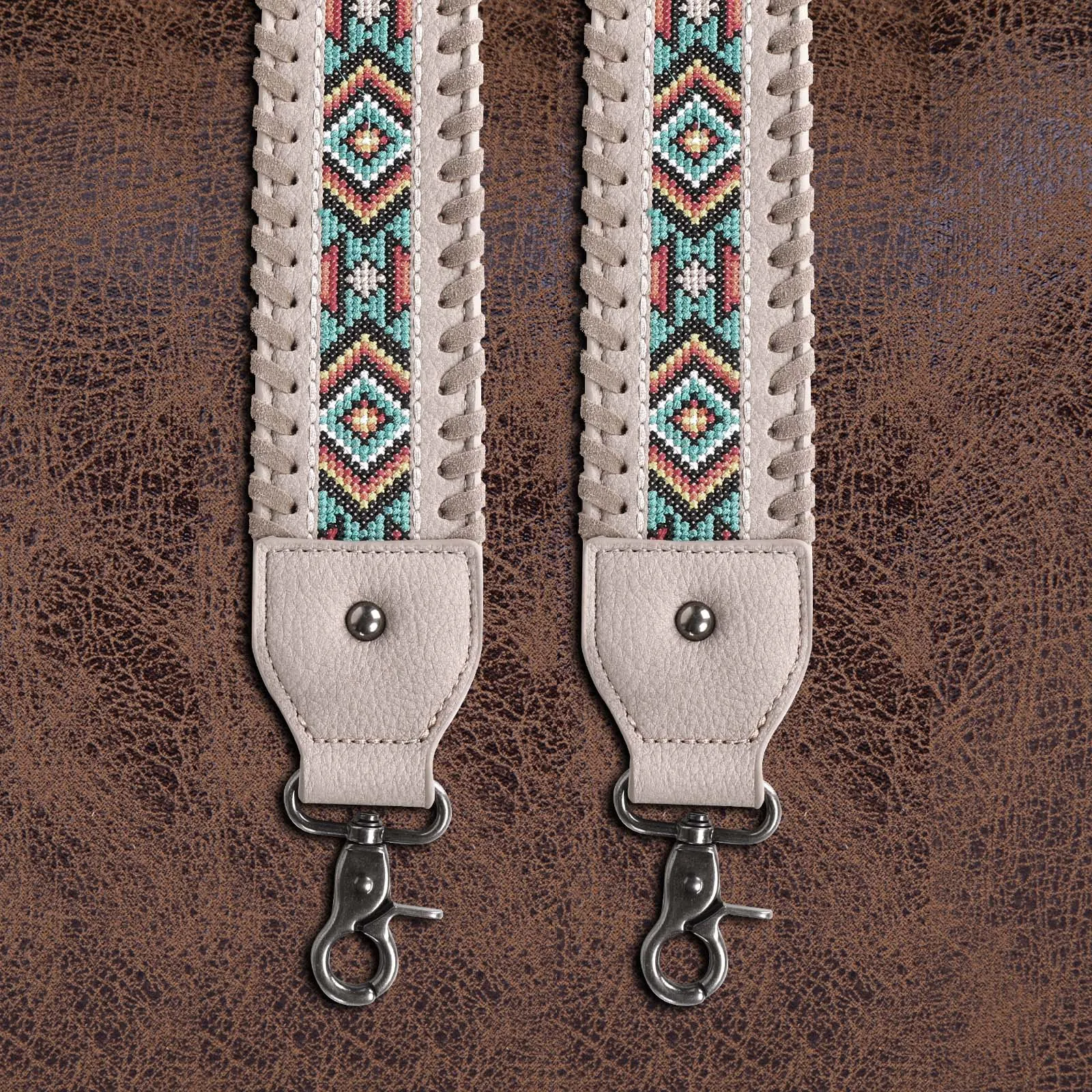 PST-1013  Montana West Western Guitar Style Embroidered Aztec Crossbody Strap