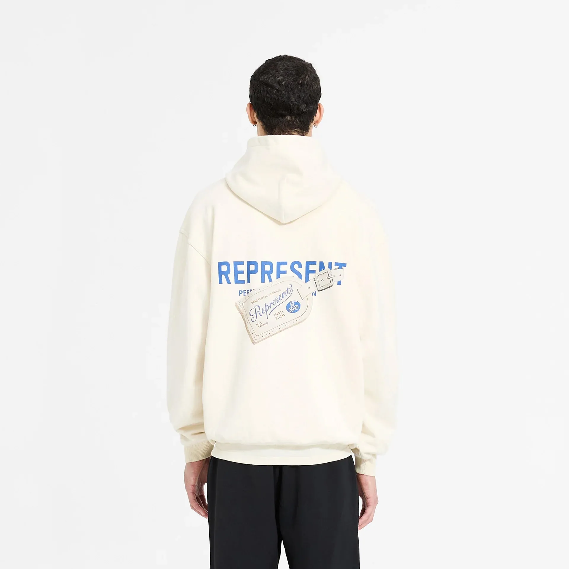 REPRESENT Luggage Tag Hoodie Antique White