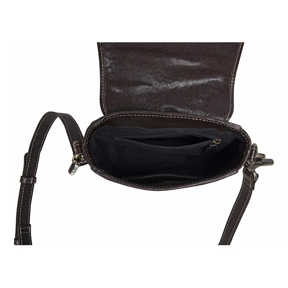 Santa Mesa Leather & Hairon Bag In Dark Hair-on Hide