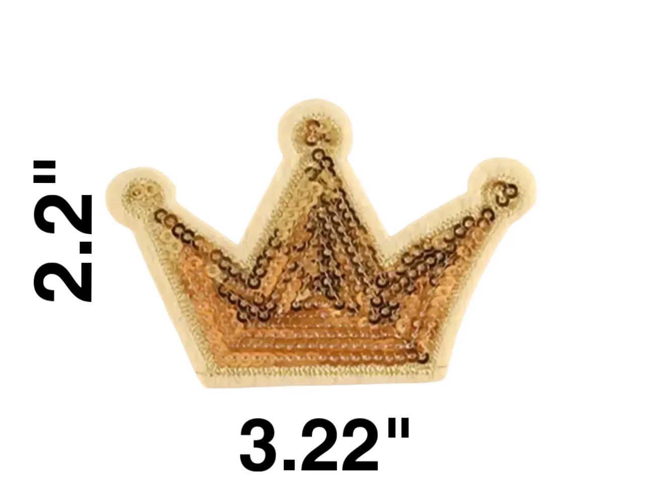 Sequin Gold Crown Iron On Patch