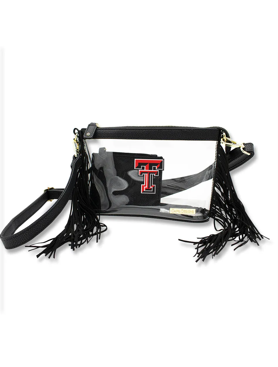 Texas Tech "Western with Fringe" Clear Crossbody Purse