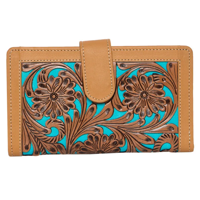 Tooled Leather Ladies Wallet