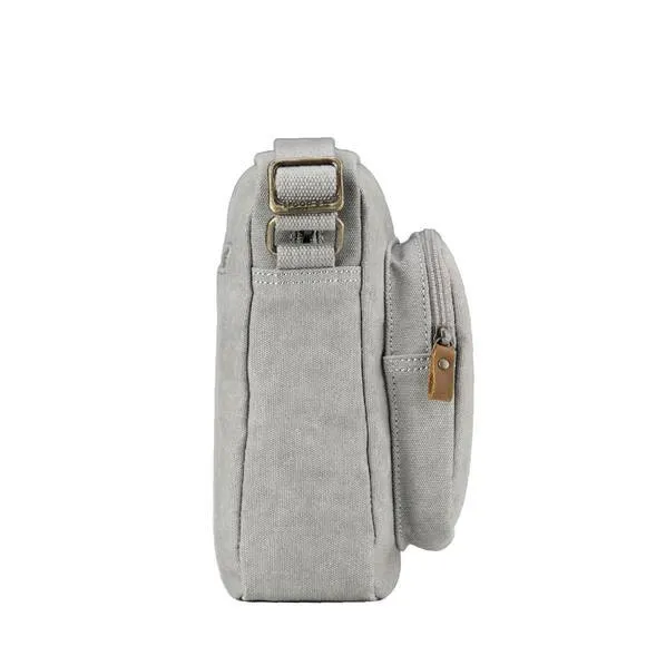 Troop London Organic Cotton Across Body Bag  | Ash Grey