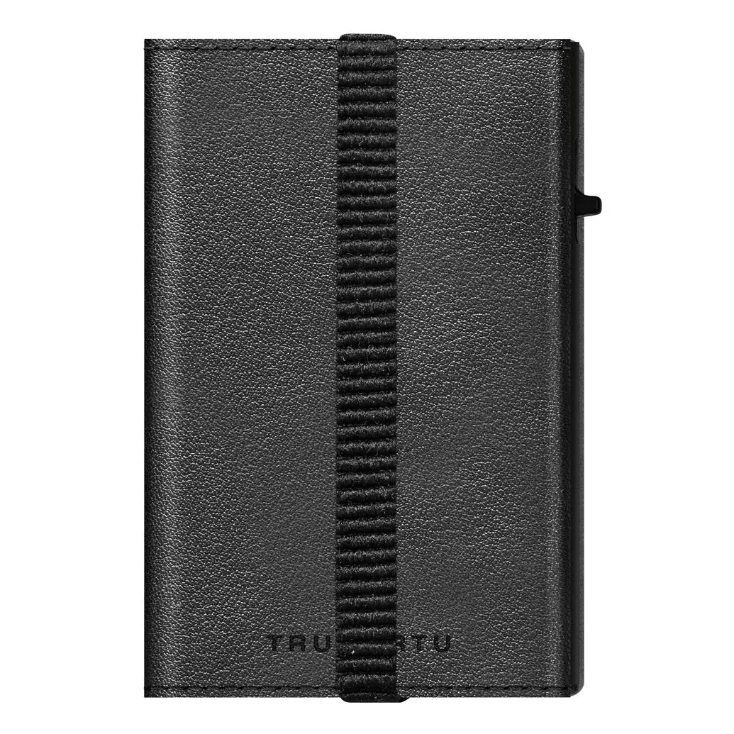 TRU VIRTU Click n Slide Sleek Wallet With Strap - Nappa Black