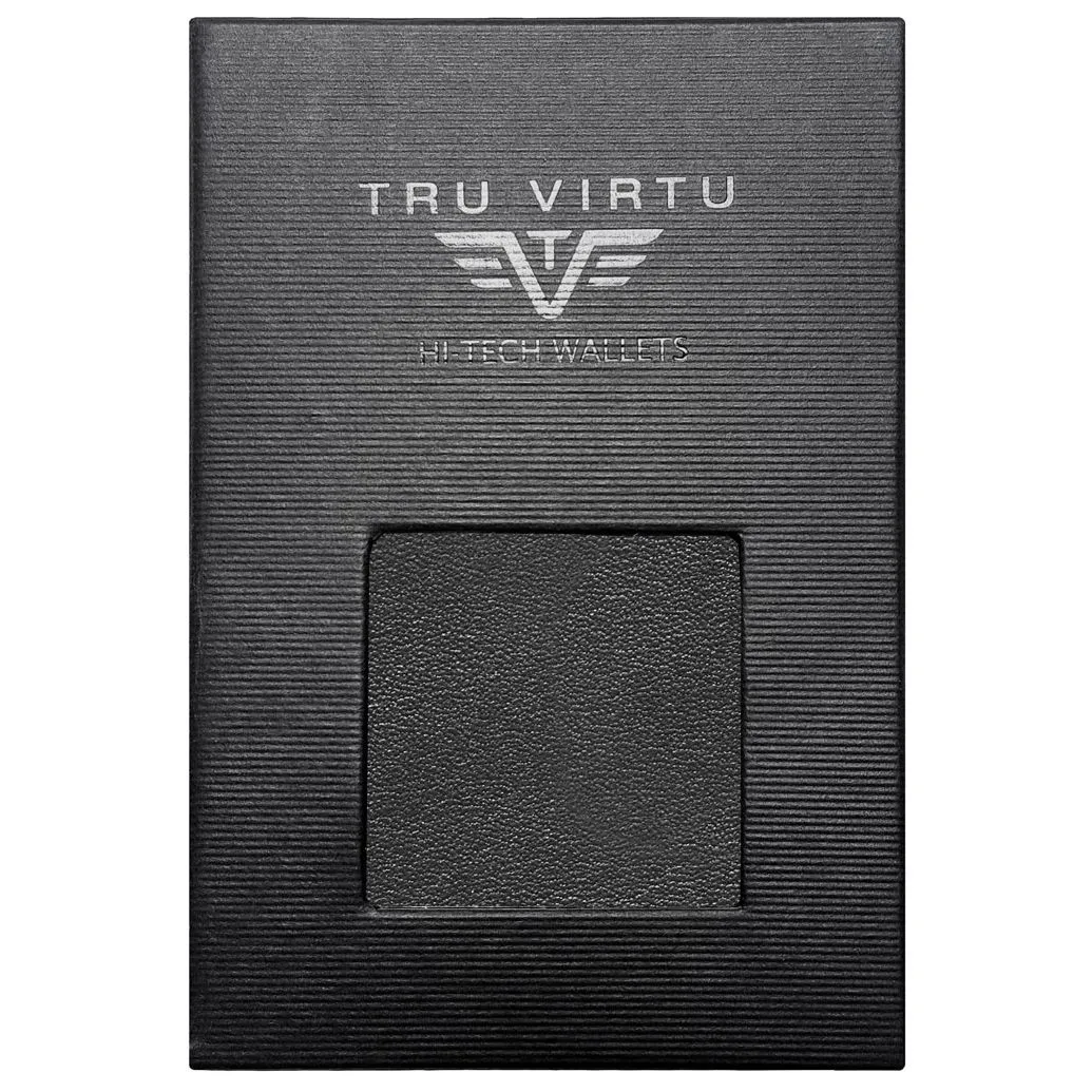 TRU VIRTU Click n Slide Sleek Wallet With Strap - Nappa Black