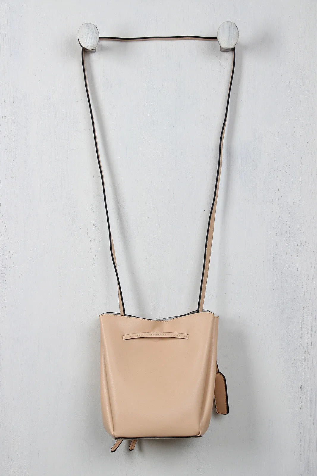 Vegan Leather Drawstring Bucket Bag