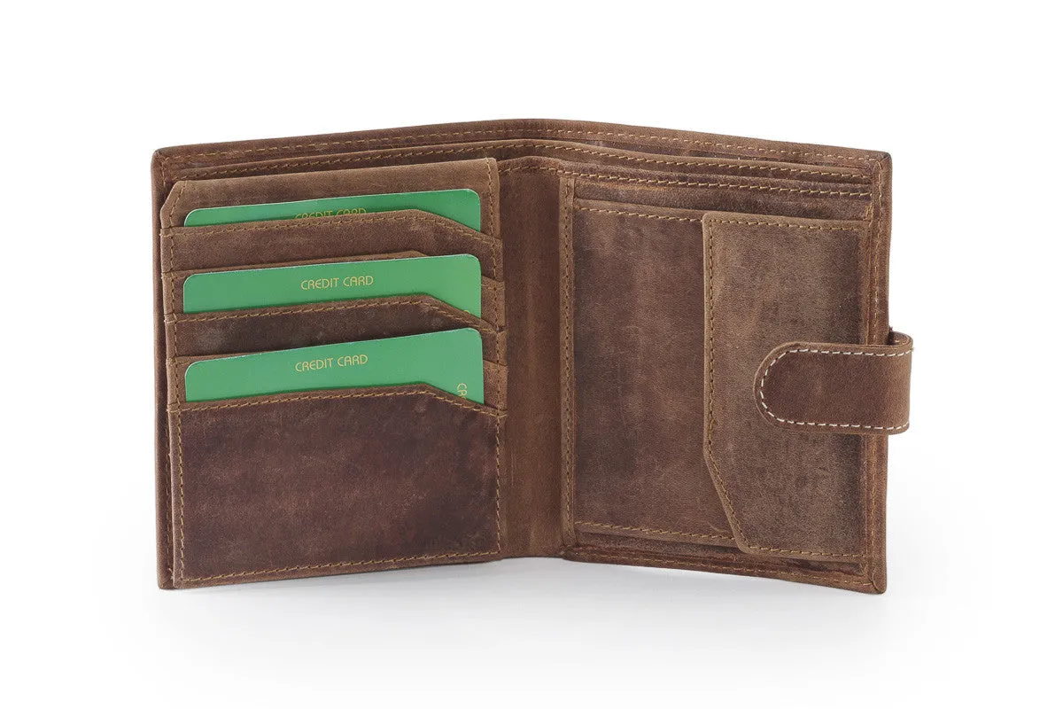 Venator distressed leather vertical tab wallet #GW59