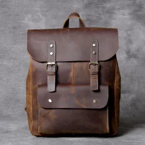 Vintage Handmade Leather Backpack Travel Backpack  School Rucksack